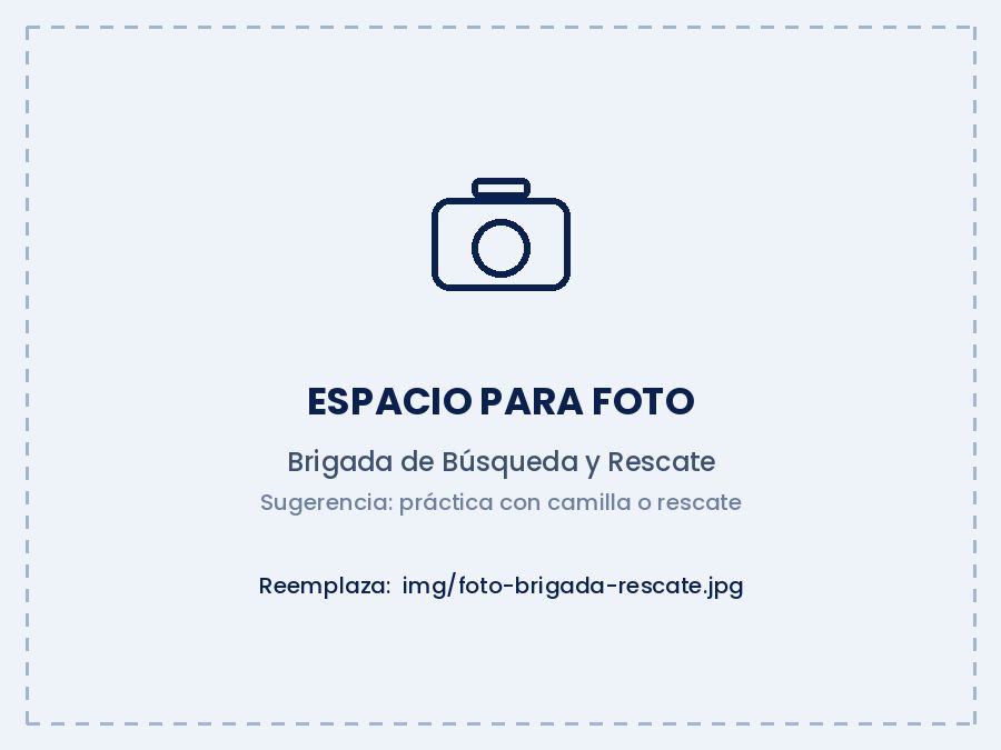 Brigada de Búsqueda y Rescate en práctica